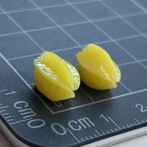 Miniatura carambola gialla in resina per ciondoli cover telefono DIY e accessori gioielli