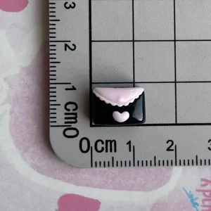 Mini black pink resin envelope heart cabochon DIY phone case hairpin charm accessory