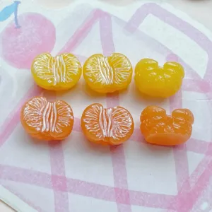 Mini 3D hars sinaasappel simulatie fruit DIY accessoires voor nail art decoratie handwerk