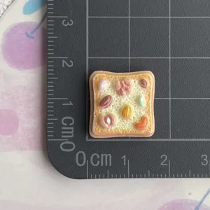 Mini resin toast charm cute food play DIY clog shoe accessory and craft material package