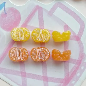 Kleine hars mini oranje fruit bedels voor nail art doe het zelf bureau decoratie.