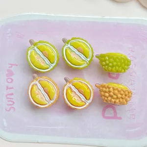 Petits accessoires en résine de fruit de durian de simulation 3D créatifs pièces DIY
