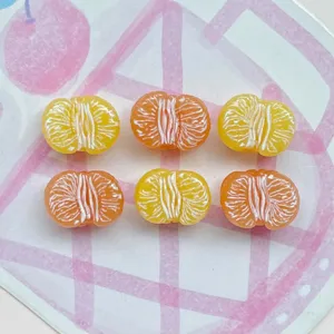 Mini sinaasappel hars plakjes, semi-3D details, perfect voor DIY knutselen en schattige nageldeco.