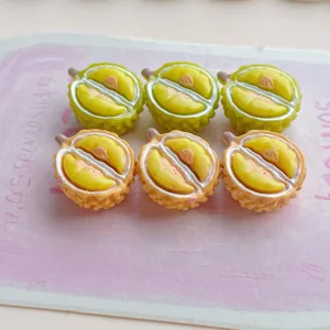 Jolis mini pendentifs durian en résine, faux fruits plats bricolage, déco téléphone.
