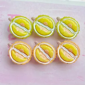 Charmens cabochons durian en résine mignons accessoires d'artisanat étui téléphone 6pcs