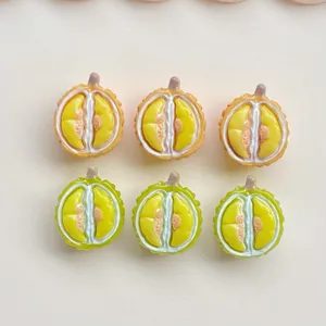 Cabochons mini durian en résine pour loisirs créatifs, déco de coque et ornements miniatures.