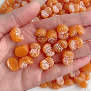 Mini hars oranje cabochons 3d mandarijn charms voor diy nail art en handwerk ontwerpen