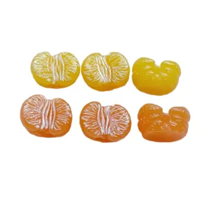 Kleine halve 3D sinaasappel fruit hars bedels voor nail art decoratie en creatief handwerk