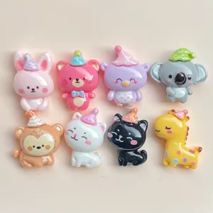 Mini cute cartoon party animal resin charms flatbacks for DIY hair and shoe charms