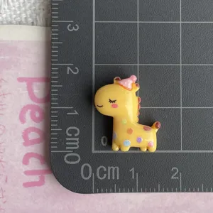 Mini cartoon giraffe resin flatback charm for DIY hair clips and crocs shoe charms decoration.