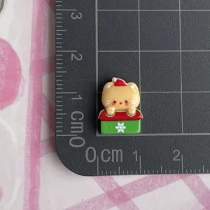 Cute Christmas resin cabochon charm for DIY hair clips, phone cases and handmade crafts.