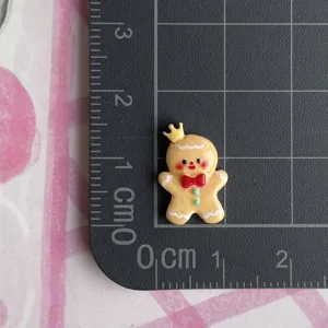 Christmas gingerbread man resin charm cute cartoon cookie cabochon for DIY hair clips crafts