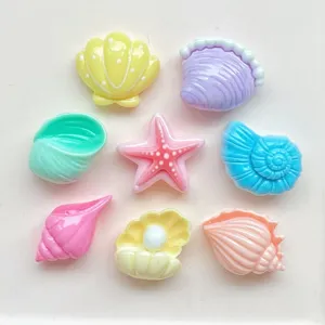 Mini colorful resin shell and starfish detail, perfect for cute phone case DIY and crafts.