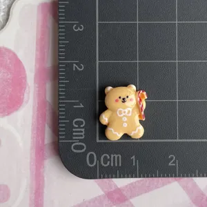 Christmas gingerbread bear resin cabochon DIY accessories for cute hair clip crafts