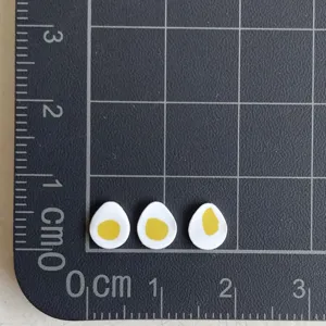 Cabochons oeuf sur plat en pate polymere pour coque telephone DIY loisirs creatifs