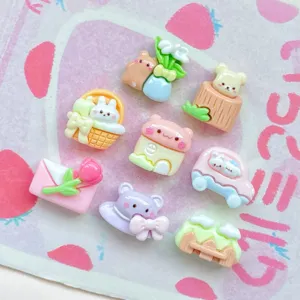 Μίνι χαριτωμένα ζωάκια δάσους ρητίνη cabochons DIY χειροτεχνίας αξεσουάρ μαλλιών