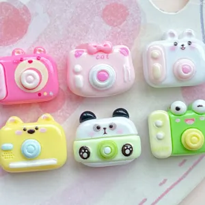 Cute animal camera resin charms set for DIY hair clips, keychains, and clogs decoration.