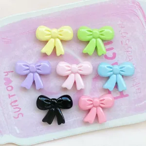 Mini resin bow charms, colorful cute bow ties for nail art, hair clips, jewelry DIY crafts.