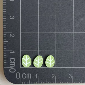 Cabochons en argile polymère feuille verte pour coque de téléphone et bijoux DIY art.