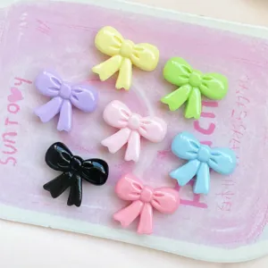 Mini resin bow charms colorful DIY nail art accessories cute hair clip crafting supply decors