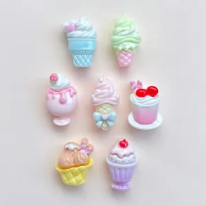 Mini cabochon gelato in resina ciondoli piatti per custodia telefono e decorazione forcina.