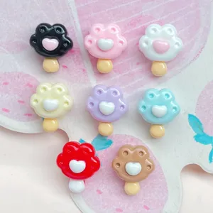 Mini farbige Katzenpfote Eis Harz Cabochons fuer DIY Handwerk und Haarklammern Zubehoer.