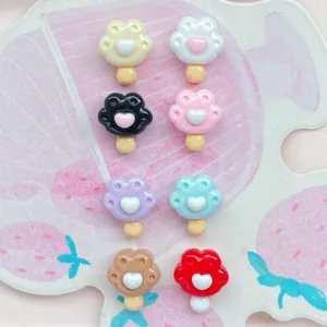 Mini Harz Katzenpfote Cabochons flach für DIY Handwerk Haarklammern Handyhülle 8 Stk