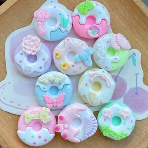 Cute ancient style donut resin charms for DIY phone case, hairpin and keychain jewelry making.