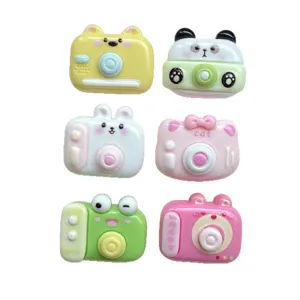 Cute resin animal camera cabochons for DIY crafts, hair clips, shoes, and phone case decor.