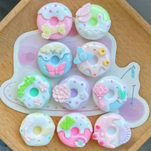 Resin ancient style donut charms detailed view, perfect for DIY phone cases, keychains and hairpins.