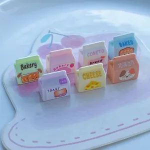 Mini Harz Milchkarton Charms Flachruecken DIY Handwerk fuer Handyhuelle Dekoration Zubehoer.