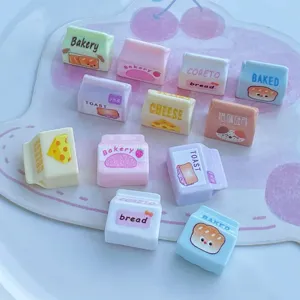 Mini 3D Brot Harz Cabochons süßer DIY Anhänger für Handyhülle Schlüsselanhänger Zubehör