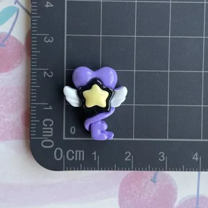 Purple resin star wing heart key charm DIY accessory for phone case hairpin crafts decoration