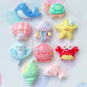 Bunte Harz Meeresstiere Charms Cabochons fur Haarklammern und Handytasche DIY Basteln