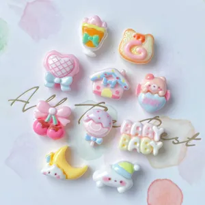 Cute cartoon resin charms DIY accessories set for phone cases hairpins and shoes decoration