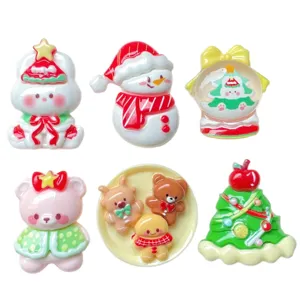 Christmas resin flatback charms set cute DIY cabochons for phone case and crafts