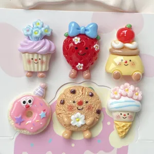Schattige hars voedsel cabochons voor DIY telefoonhoesjes en koelkastmagneet decor.