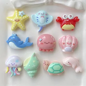 Bunte Harz Ozean Tiere Charms süße Zeichentrick Meerestiere DIY Cabochons für Handyhülle