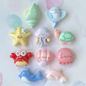 Süße Harz Meer Tier Charms flachrückig für DIY Handyhülle Haarnadeln Schmuckherstellung.