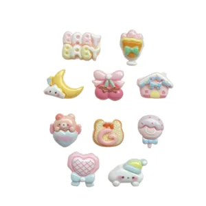 Cute resin cartoon cabochons set for DIY hair clips and shoe charms craft supply accessories.