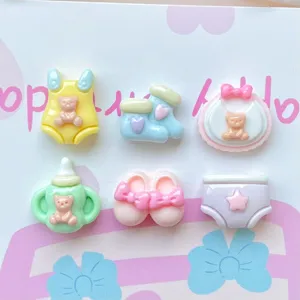 Mini Harz Baby Charms Flachruecken Cabochons fuer DIY Haarschleife Zubehoer Basteln Deko