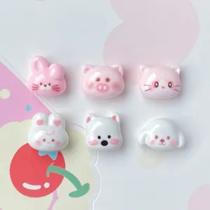 Mini cartoon animal resin cabochons for nail art, hair clips, and DIY handmade jewelry making.