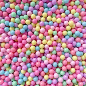 Boules en plastique couleur macaron remplissage artisanal perles rondes décoration boîte