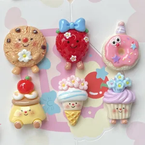 Schattige hars voedsel cabochons DIY ambachten schattige cartoon bedels telefoonhoes.