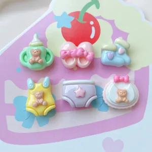 Süße Kunstharz Baby Charms, Miniatur Fläschchen und Schuhe Cabochons für DIY Haarschmuck.