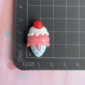 Cute resin ice cream cone charm flatback for DIY crafts, hair clips and phone case decoration