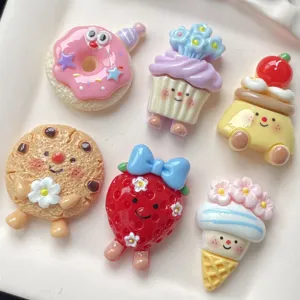 Leuke cartoon voedsel hars cabochons set voor DIY telefoonhoesje koelkastmagneet haarclip