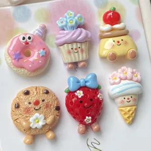 Leuke schattige hars cartoon eten cabochons DIY telefoonhoesje accessoires knutselset.