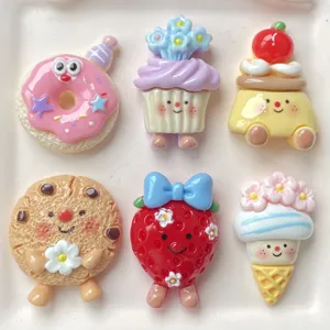 Hars cabochons voor DIY telefoonhoesje, schattige donut en taart bedels voor handwerk projecten.