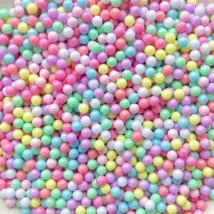 Perles rondes de couleur bonbon macaron colorées diy slime charmes remplissage boîte cadeau